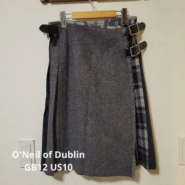 플리츠 스커트 사이드 벨트 포함