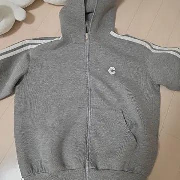 CRONOS 풀 집업 후드티 그레이