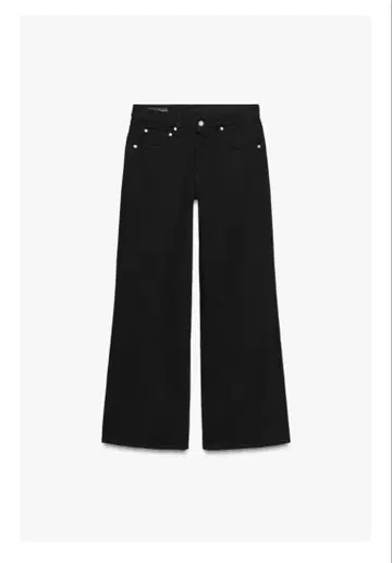 ZARA JEANS ZW 와이드 레그 로우라이즈 데님 블랙