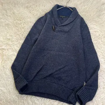 바나나리퍼블릭 울 코튼 니트 풀오버 토글 버튼 네이비 워셔블