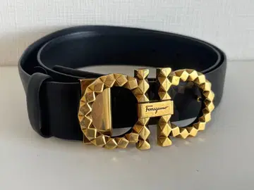 페라가모 벨트 골드 금장 장식 빅 로고 가죽 여성용