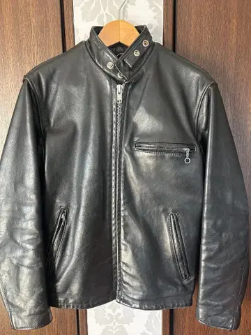 Schott 블랙 싱글 라이더 자켓 36