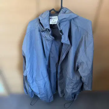 Champion 그레이 나일론 후드 자켓