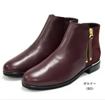 미사용 새상품 사이드 지퍼 숏부츠 일본제 천연 가죽 BARCLAY