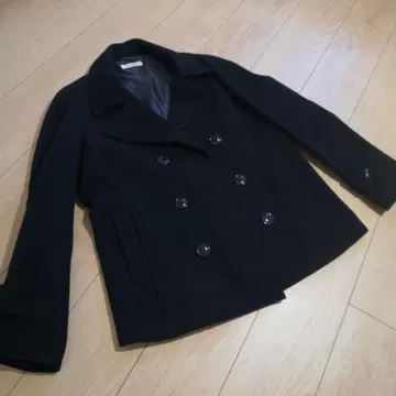 Confirm 울 더블 브레스트 피 코트 L 블랙