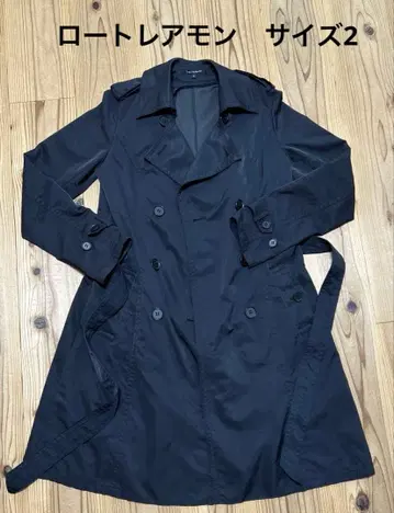 로트레아몽 여성용 트렌치코트 블랙 사이즈 2 라이너 포함