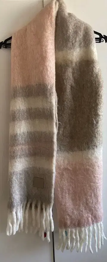 FURLA 프린지 스톨 핑크 그레이