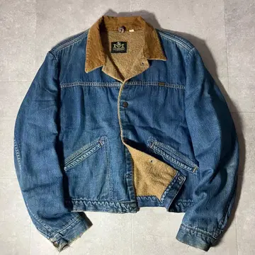 70s USA제 MAVERICK 데님 트래커 자켓/보아 안감/44