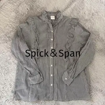 스픽 앤 스팬 코튼 실크 핀턱 프릴 블라우스