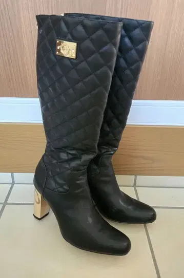 Rady 블랙 퀼팅 롱 부츠 M