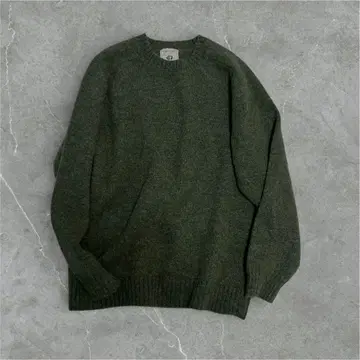 417 EDIFICE 샤기 도그 크루넥 니트 카키