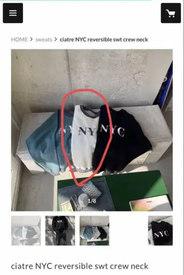 ciatre NYC reversible swt crew neck