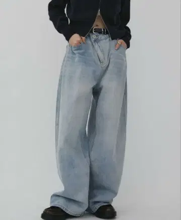 VION 와이드 스트레이트 데님 팬츠