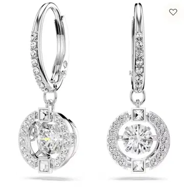 스와로브스키 스파클링 댄스 귀걸이 una 크리스탈 실버