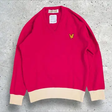 Lyle & Scott v넥 스웨터 니트 핑크