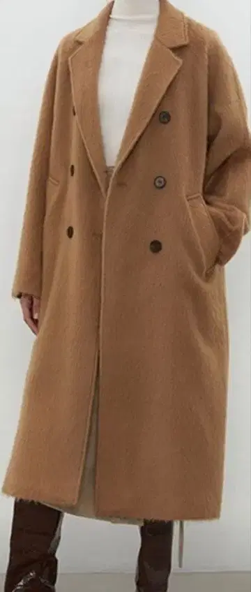 UNSPOKEN 체스터 카멜 코트