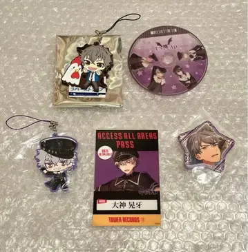 오오가미 코가 타워 레코드 패스 캔뱃지 러버 스트랩 굿즈 세트