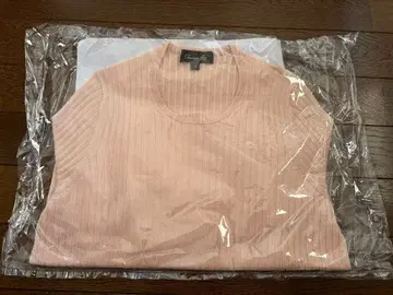 DRAWER 18G 캐시미어 실크 리브 니트 크루넥 라이트 핑크