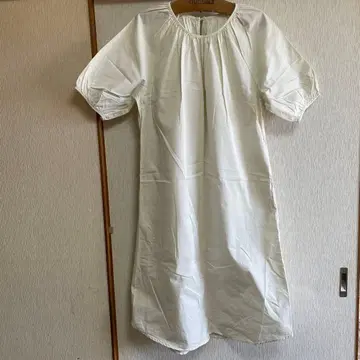 [ ELIM ] 화이트 반팔 원피스 개더