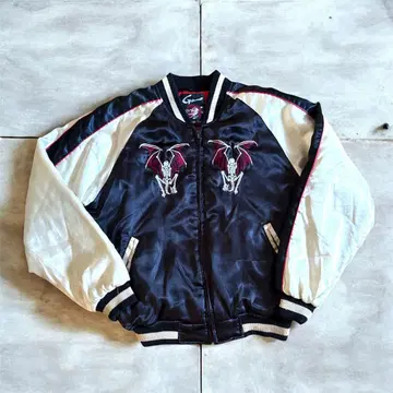 Gumu 빈티지 스타일 스카잔 자수 스컬 tohji