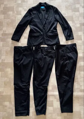 WWS 워크웨어 수트 블랙스 세트 (재킷+팬츠 x 3)