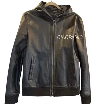 블랙 리얼 가죽 후드 부착 자켓 차오패닉