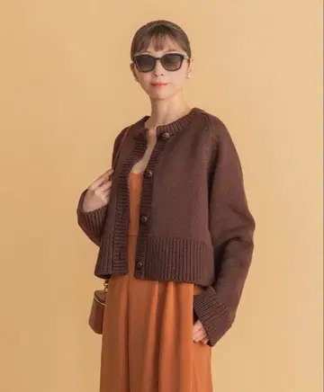 미사용 새상품 데이지린 가디건 다크 브라운 F 폭시 코튼