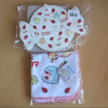 스미코구라시 사쿠마 딸기 밀크 캔디 2세트 패스 케이스 손수건