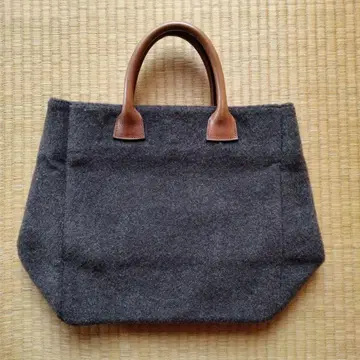 SAZABY 울 가죽 토트백 그레이