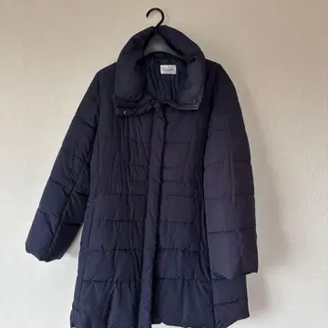 ESSEME 네이비 퀼팅 롱 다운 자켓