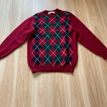 Pringle 아가일 체크 스웨터 빨간색