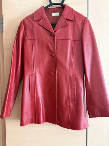양가죽 가죽 자켓 빨간색
