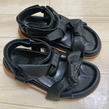 sacai 천연 가죽 리본 샌들 블랙 36 19SS