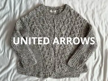유나이티드 애로우즈 케이블 짜임 그레이 니트 긴팔