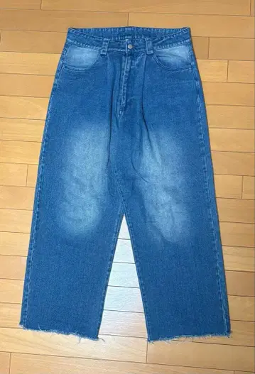 컷오프 와이드 데님 팬츠