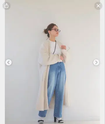 미사용 새상품 ATON 알파카 헤링본 노카라 코트 아이보리