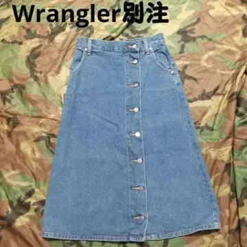 랭글러 별주 SENSE OF PLACE 프론트 버튼 데님 스커트