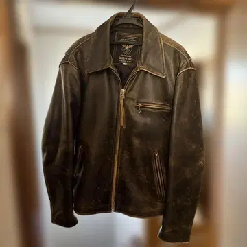 GOOD-FIGHT 브라운 가죽 자켓