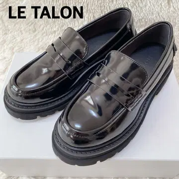새상품급 LE TALON 루탈론 두꺼운 밑창 몰드 로퍼 에나멜 22cm