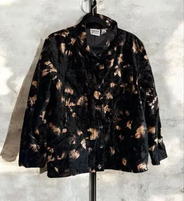레어 CHICO'S DESIGN 벨루어 셔츠 빈티지 실크 자켓