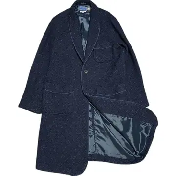 BLUE BLUE 네프 울 롱 코트 네이비 L 사이즈 일본제