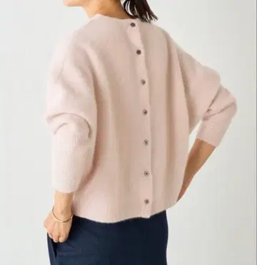 비어즐리 FOX 울 뒤 버튼 니트 핑크 미착용