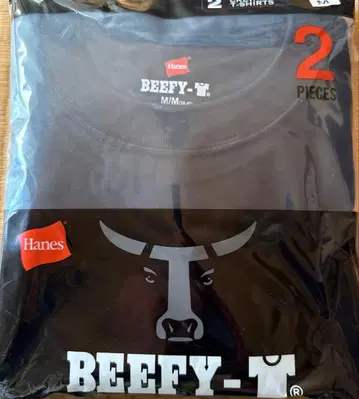 BEEFY-T 면 100% 헤비 웨이트 T 블랙 M 사이즈 2장 세트