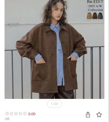 RE:EDIT 페이크 스웨이드 셔츠 자켓