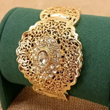 빈티지 골드 오픈 뱅글 팔찌 지르코니아