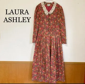 로라 애슐리 레이스 옷깃 원피스 꽃무늬 긴팔 클래시컬