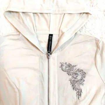 Ozz Croce 드래곤 자수 화이트 후드티