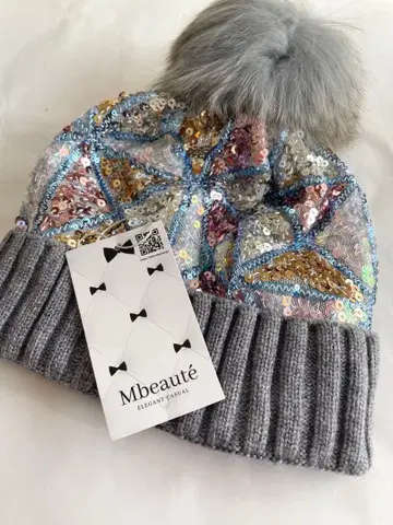 Mbeaute 스팽글 니트 모자