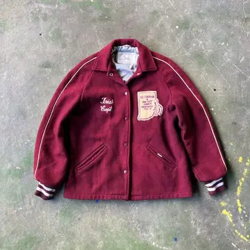 DEERFOOT 카라 부착 울 바시티 자켓 어워드 자켓 80s