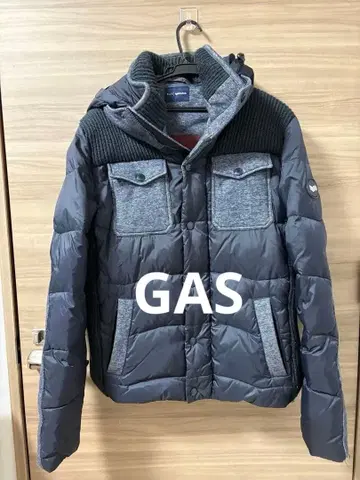 GAS 청바지 다운 자켓 후드 부착